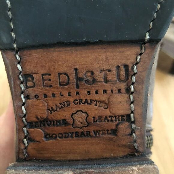 BED STU Brown Tan Leather Cobbler Series Handmade Tall Knee Boots Distressed - Picture 9 of 14